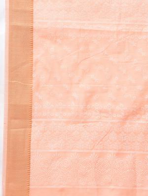 self design border printed saree with blouse - 15775450 - Standard Image - 5