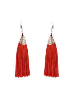 red nylon hoop earring - 15779889 - Standard Image - 2