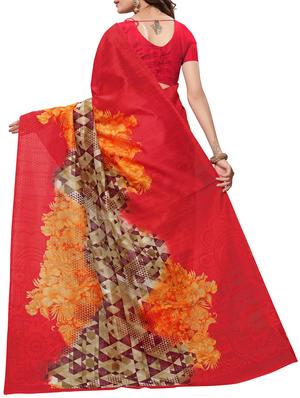 Printed Art Silk saree with blouse - 15780276 - Standard Image - 2