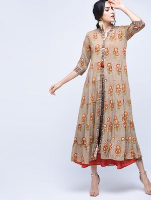 floral printed layered dress - 15781248 - Standard Image - 2