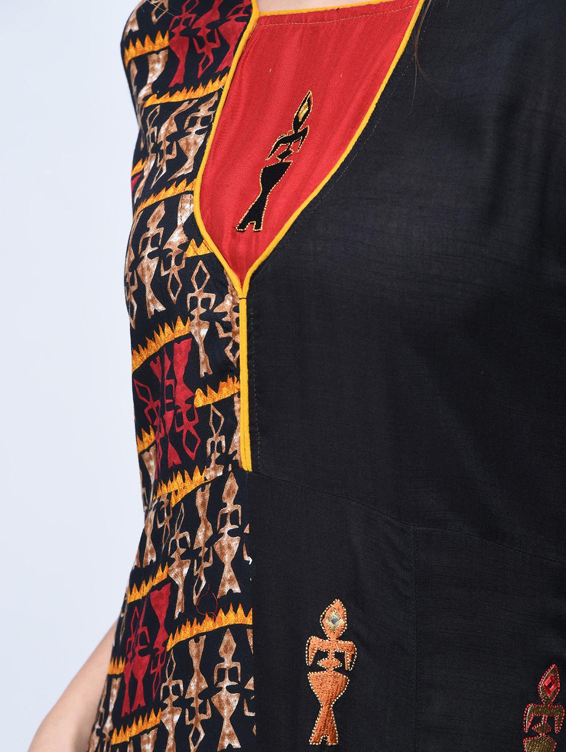 geometrical embroidered a-line kurta - 15781261 - Zoom Image - 5