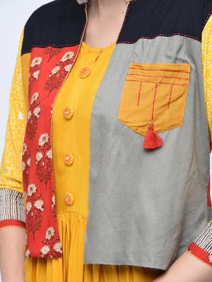 straight embroidered kurta with jacket - 15781300 - Standard Image - 5