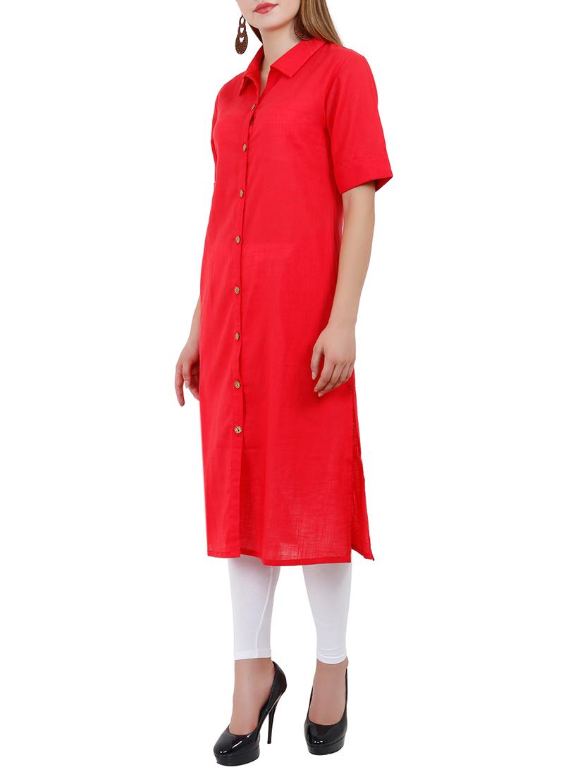 solid straight kurta - 15781849 - Zoom Image - 2