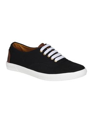 black Canvas lace up sneakers - 15782082 - Standard Image - 2