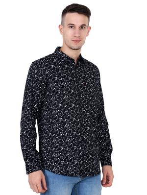 black floral printed casual shirt - 15782215 - Standard Image - 2