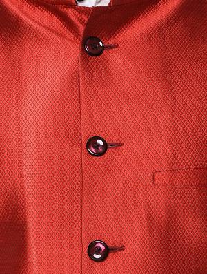 red silk nehru jacket - 15782265 - Standard Image - 5