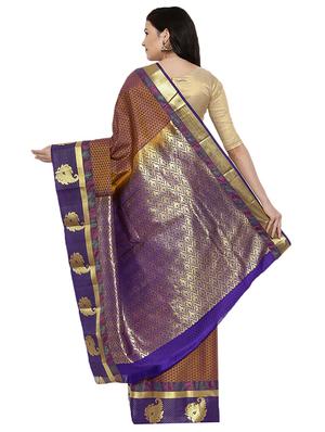 zari weave kanjivaram saree with blouse - 15782905 - Standard Image - 2
