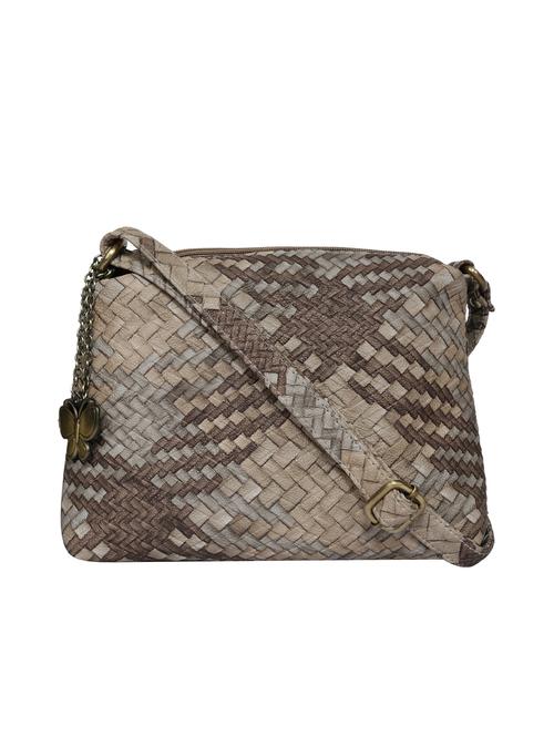 brown leatherette (pu) regular sling bag - 15783952 - Standard Image - 1