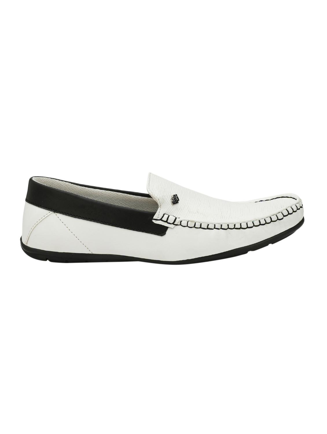 white leatherette slip on loafers - 15784142 - Zoom Image - 2