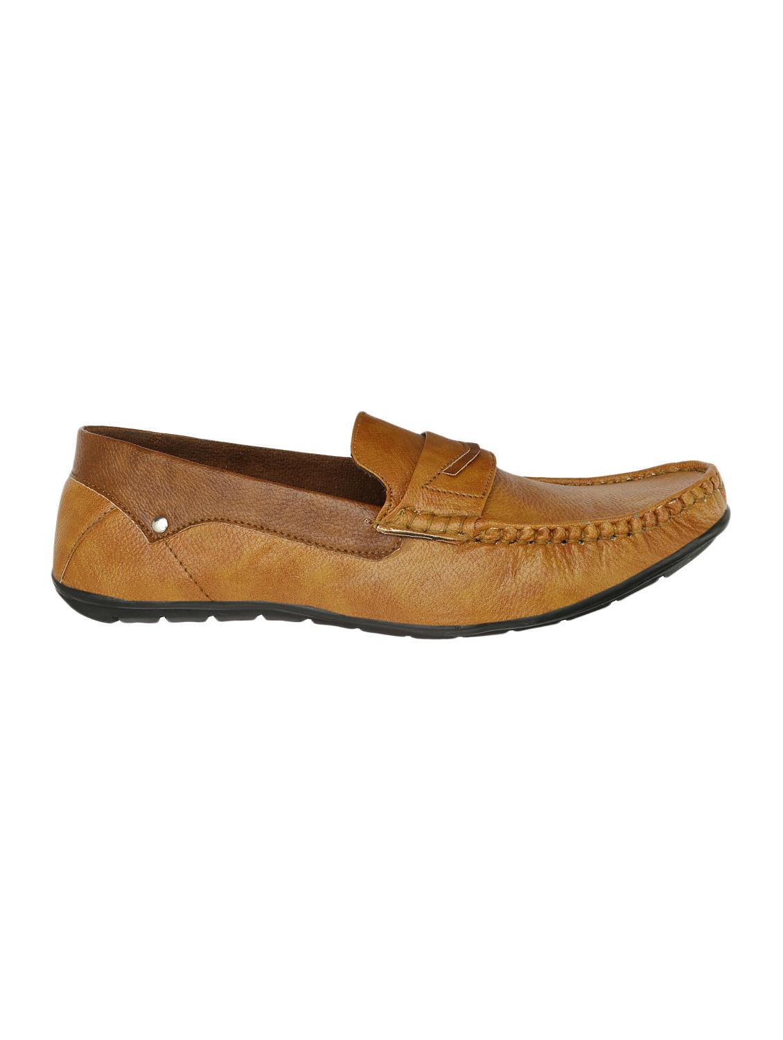 tan leatherette slip on loafers - 15785181 - Zoom Image - 2