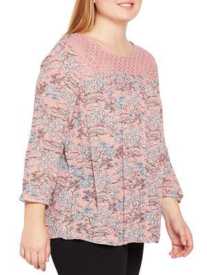 lace detail floral plus top - 15788985 - Standard Image - 2
