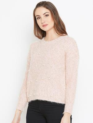 pearl embellished drop shoulder pullover - 15790519 - Standard Image - 2