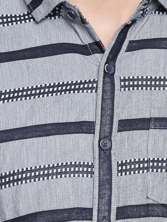 grey striped casual shirt - 15791625 - Zoom Image - 5
