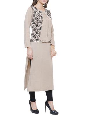 straight printed woolen kurta - 15791896 - Standard Image - 2