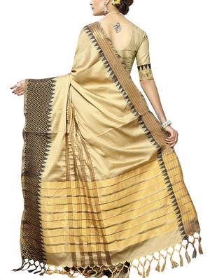 zari striped saree with blouse - 15792355 - Standard Image - 2