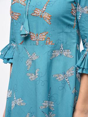 embroidered a-line kurta - 15792480 - Standard Image - 5