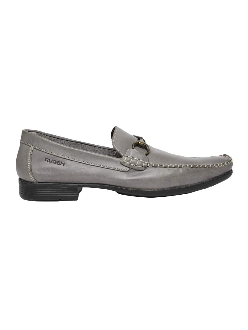 grey Leather casual slip ons - 15793152 - Zoom Image - 2