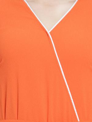tie-front contrast piping jumpsuit - 15793585 - Standard Image - 5