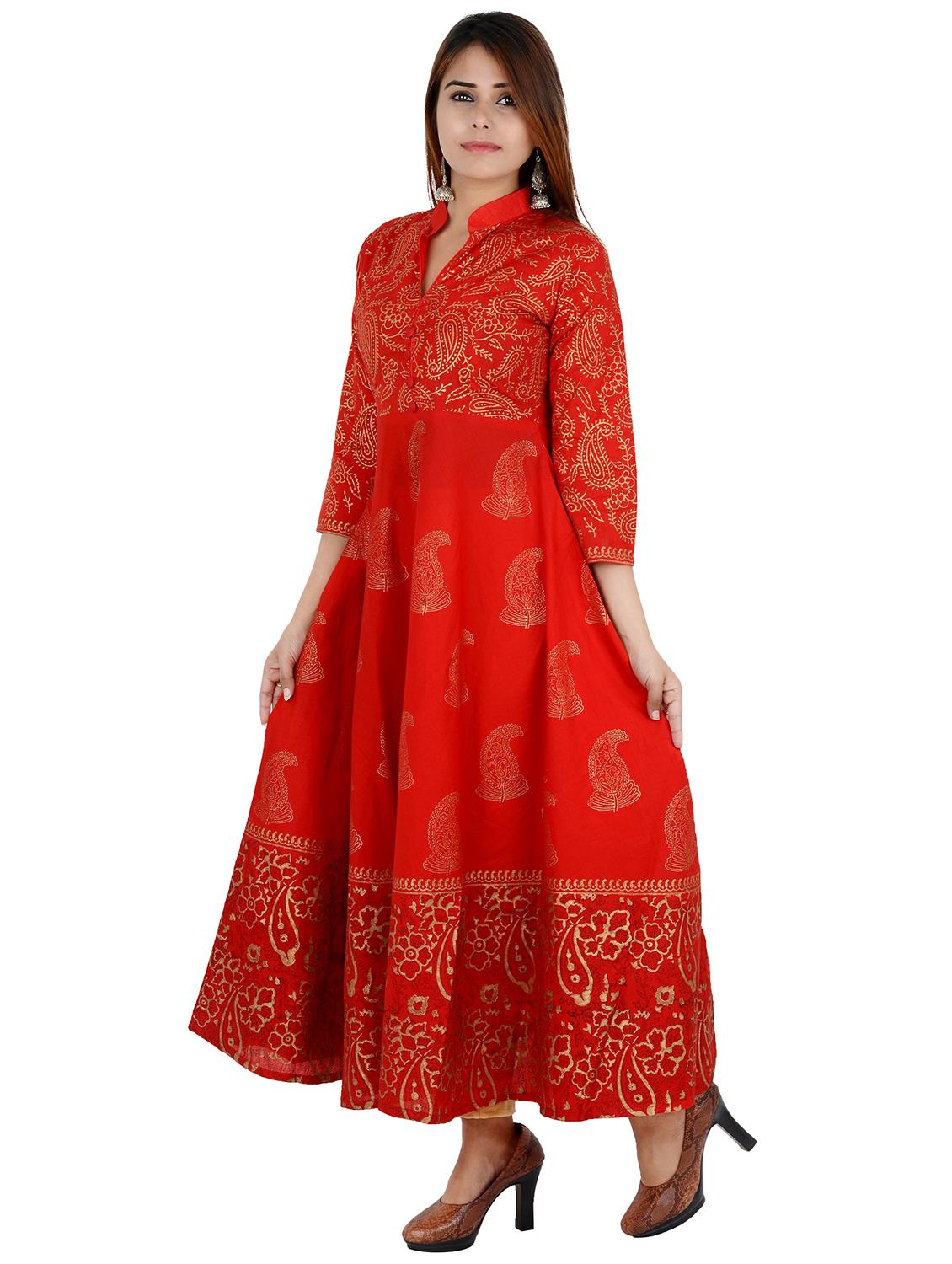 A-line foil print kurta - 15794878 - Zoom Image - 2