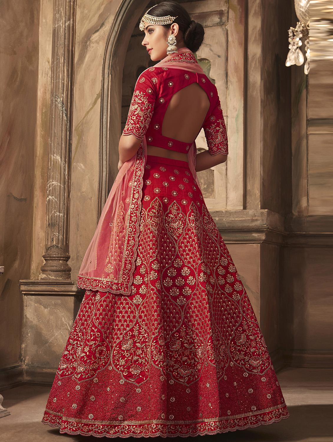 Embroidered flared lehenga - 15795136 - Zoom Image - 2