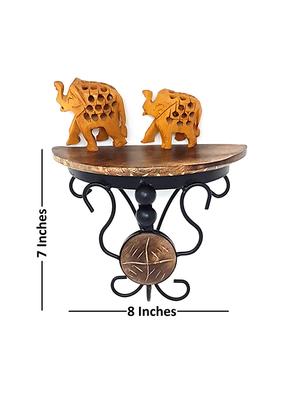 wood & wrought iron fancy handicrafts bracket holder pack of 2 - 15795485 - Standard Image - 5
