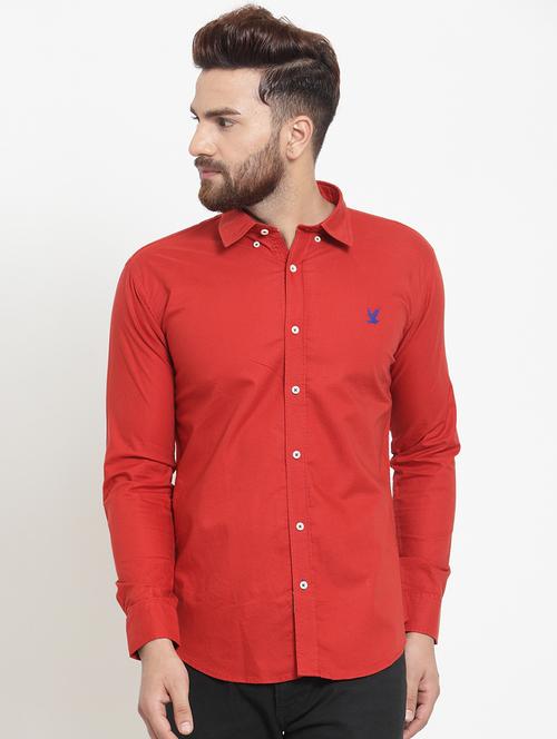 red solid casual shirt - 15795649 - Very Small Image - 1