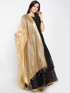 Self-design chanderi dupatta - 15796116 - Standard Image - 2
