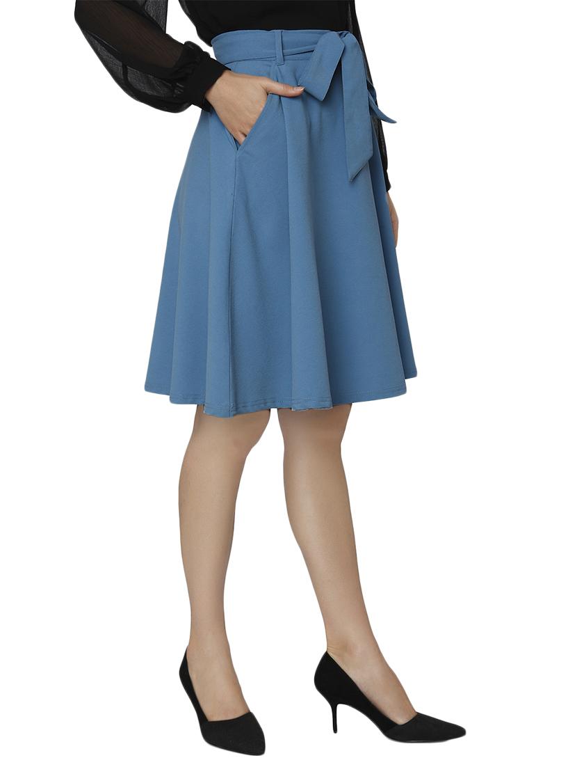 tie-knot waist skater skirt - 15797185 - Zoom Image - 2