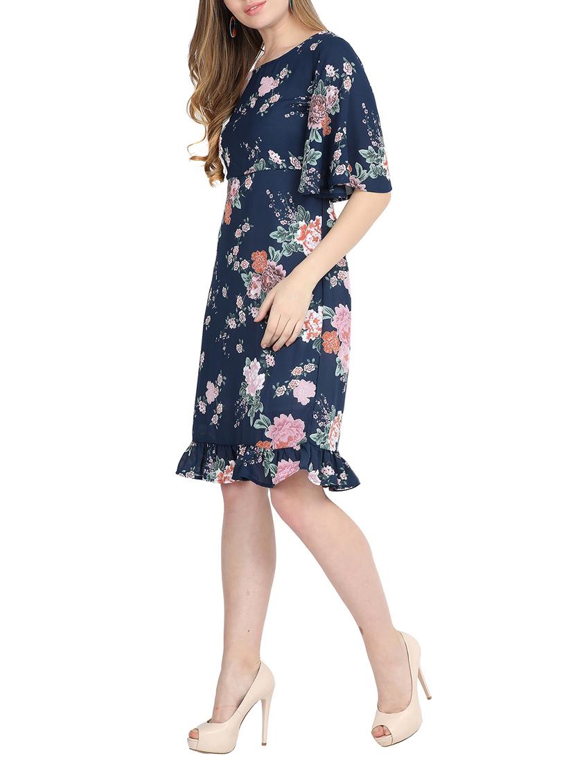 gathered hem floral a-line dress - 15797209 - Zoom Image - 2