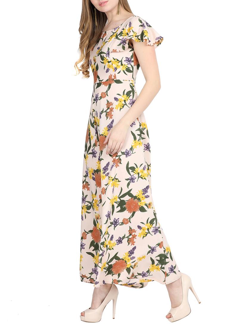 ruffled sleeved floral maxi dress - 15797215 - Zoom Image - 2