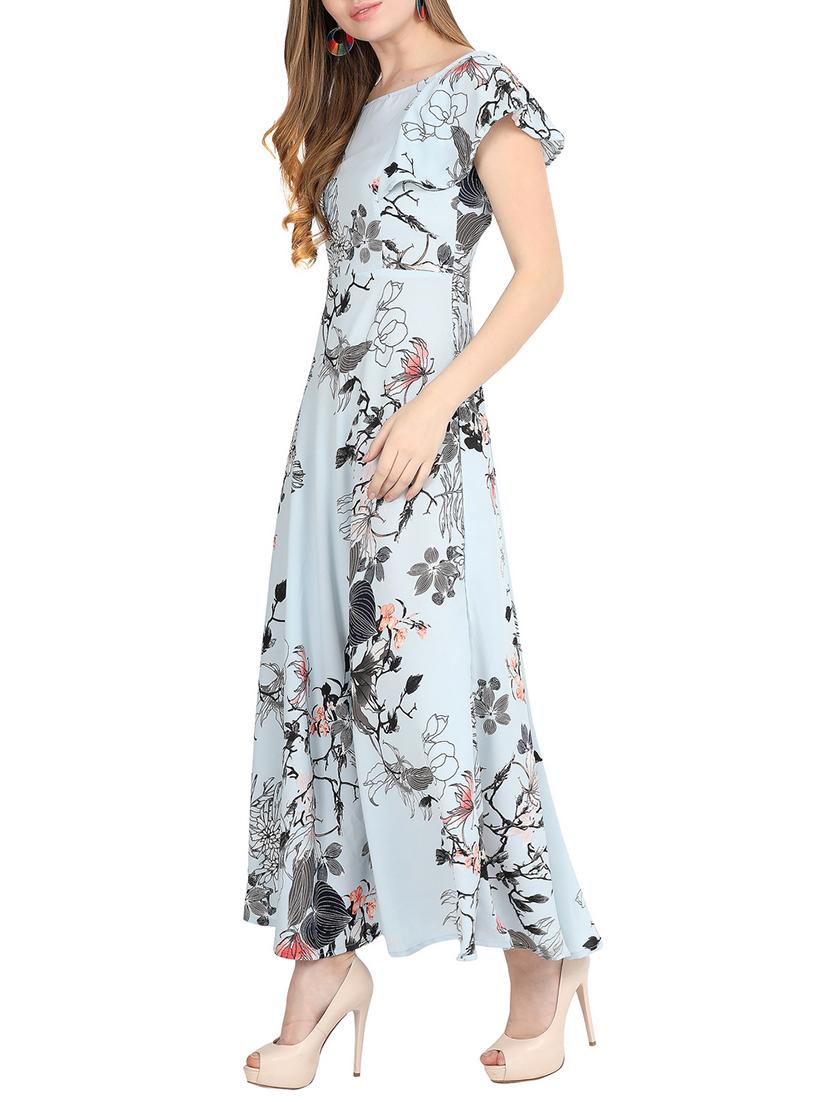 ruffled sleeved botanical print maxi dress - 15797219 - Zoom Image - 2