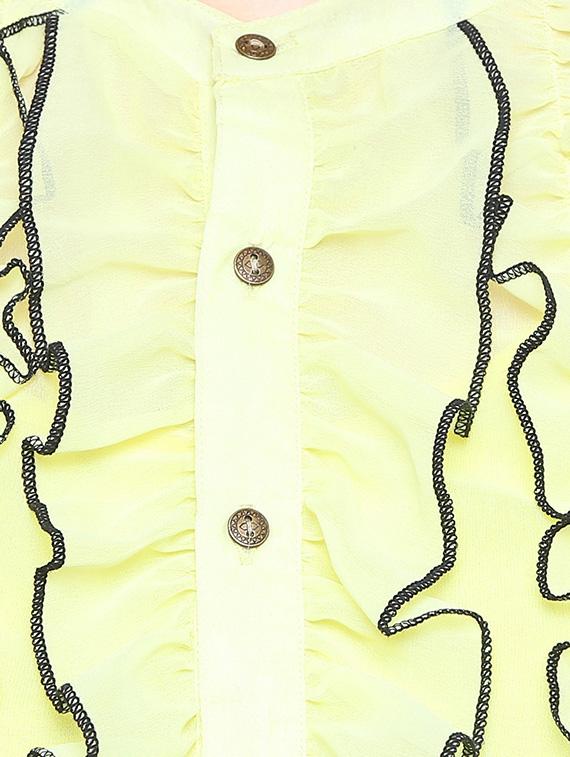 Ruffled contrast top-stitching detail top - 15797252 - Zoom Image - 5