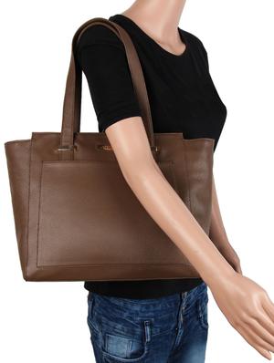 brown leatherette (pu) regular handbag - 15797825 - Standard Image - 5