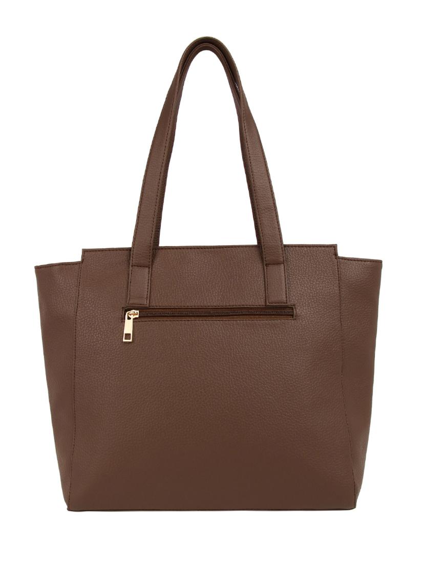brown leatherette (pu) regular handbag - 15797825 - Zoom Image - 2