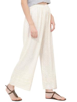 embroidered straight palazzo - 15797925 - Standard Image - 2
