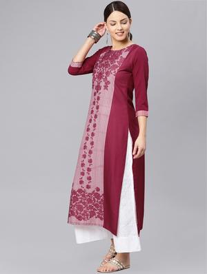 Straight printed kurta - 15797953 - Standard Image - 2