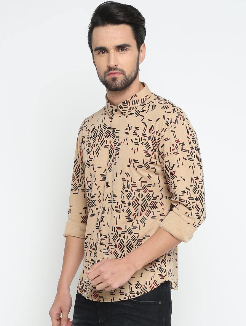 beige printed casual shirt - 15798384 - Zoom Image - 2