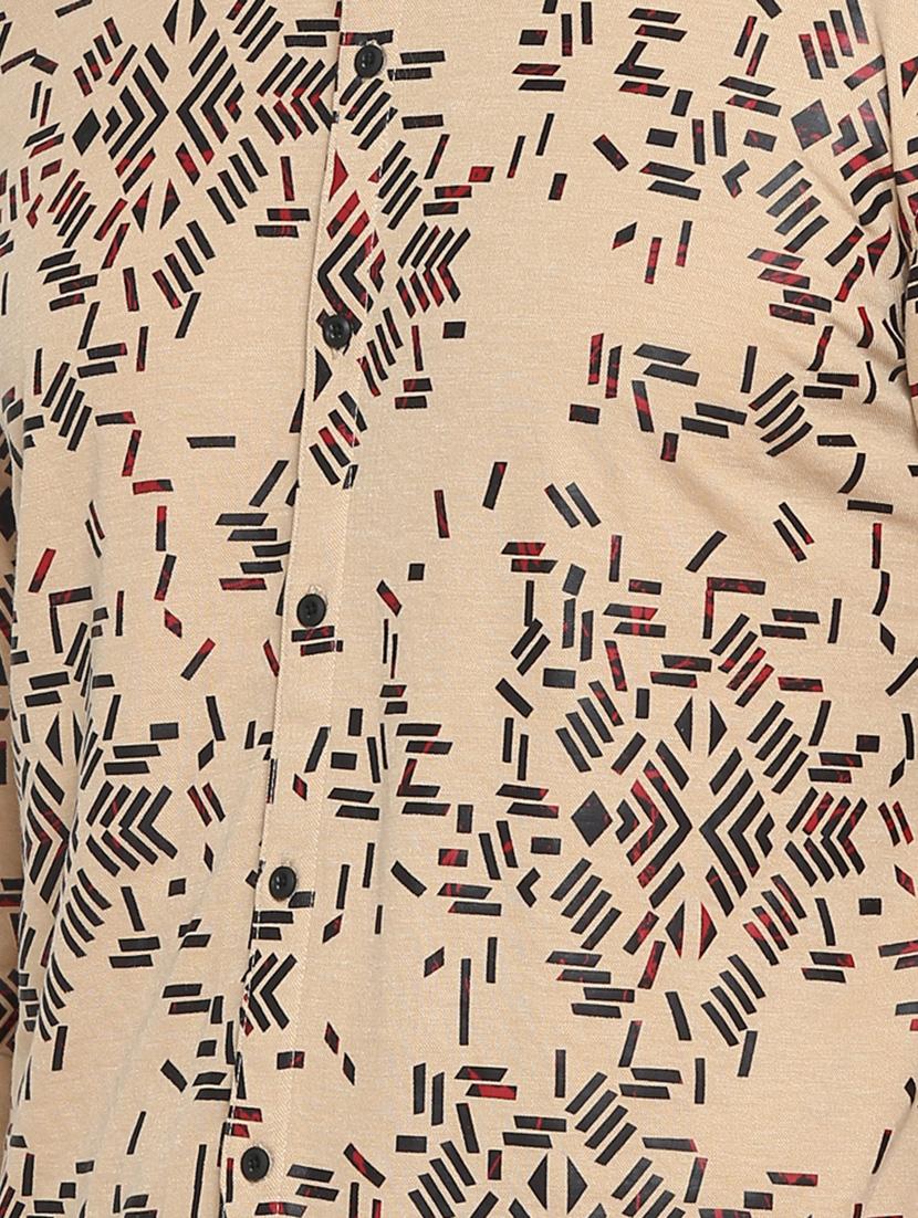 beige printed casual shirt - 15798384 - Zoom Image - 5
