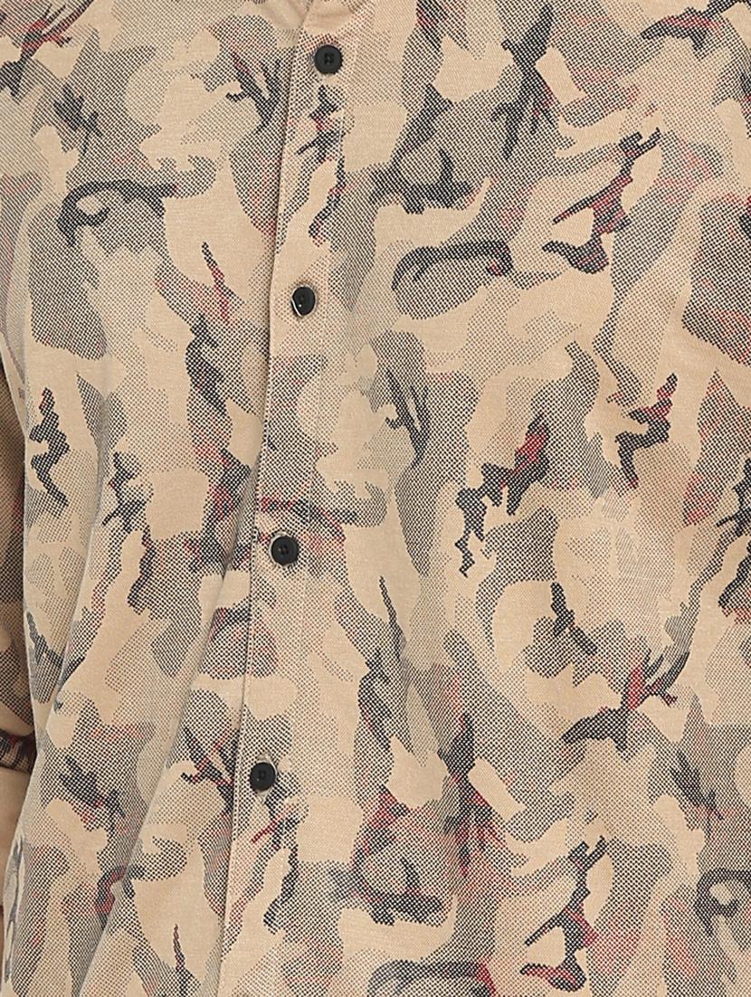 beige printed casual shirt - 15798387 - Zoom Image - 5