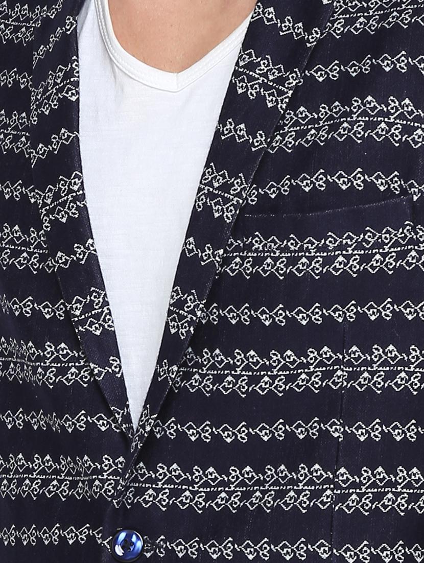 navy blue cotton casual blazer - 15798484 - Zoom Image - 5