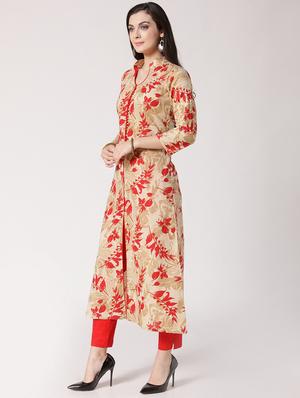 Printed a-line kurta - 15798509 - Standard Image - 2