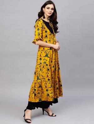 Flared conversational kurta - 15799759 - Standard Image - 2