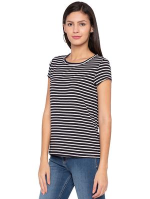 round neck striped tee - 15799983 - Standard Image - 2
