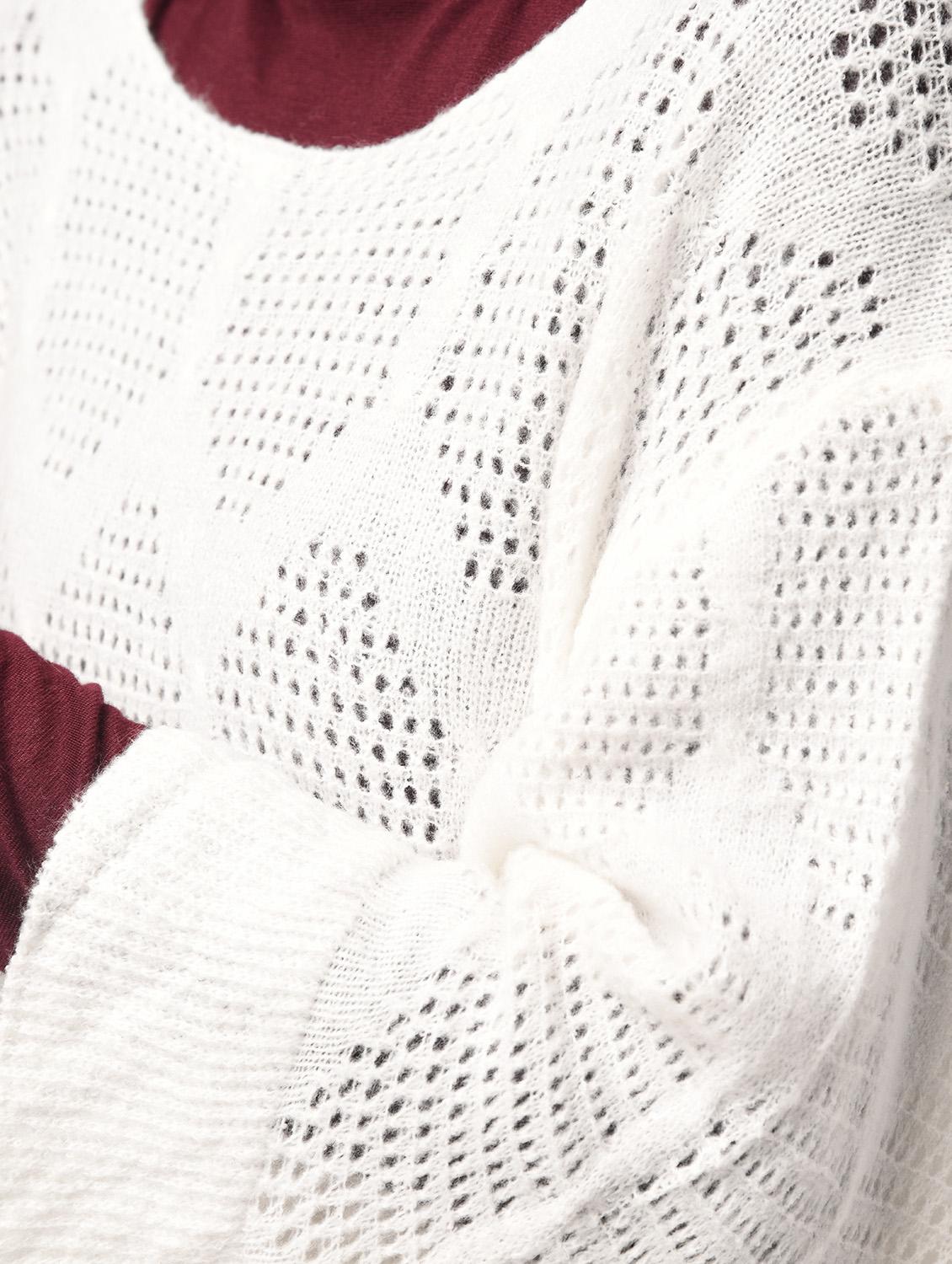 bat wing sleeved pointelle knit pullover - 15800284 - Zoom Image - 5