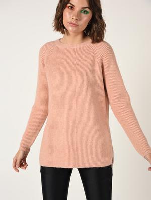raglan sleeved side slit pullover - 15800323 - Standard Image - 2