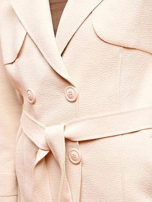 tie up waist double breasted overcoat - 15800329 - Standard Image - 5