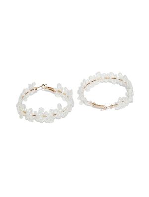 white gold plated hoop earring - 15800922 - Standard Image - 2
