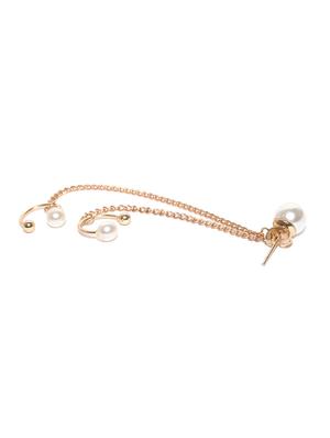 white gold plated earcuff earring - 15800925 - Standard Image - 2