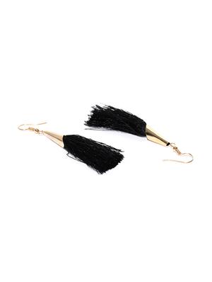 black gold plated drop earring - 15800932 - Standard Image - 2