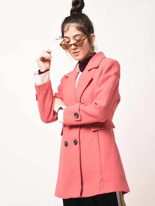 lapel neck double breasted pea coat - 15801923 - Very Small Image - 1